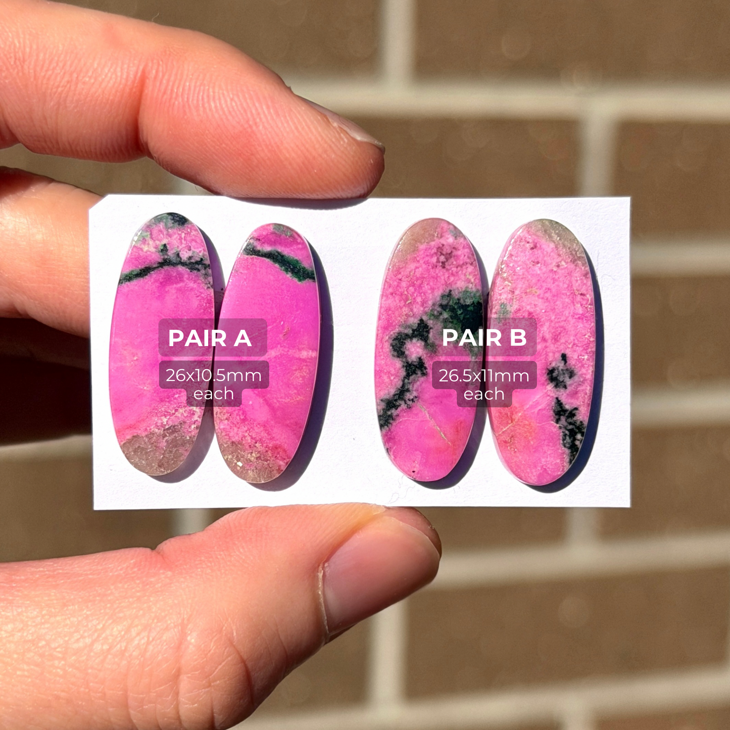Pink Cobalto Calcite Cabochon Pairs Smooth - Choose your Pair (W11)