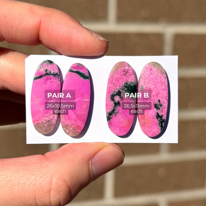 Pink Cobalto Calcite Cabochon Pairs Smooth - Choose your Pair (W11)