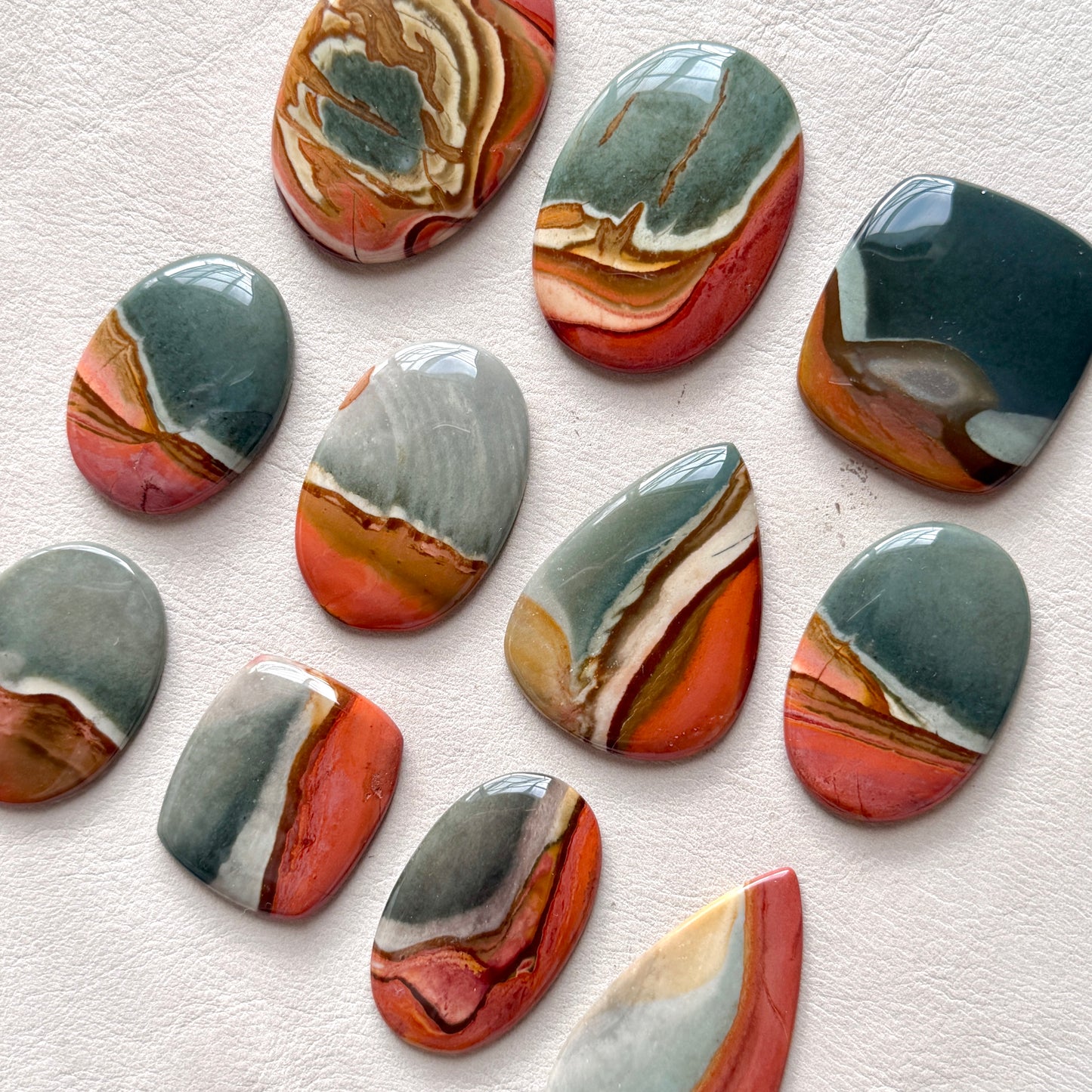 31-48mm Scenic Polychrome Jasper Cabochon Smooth - Choose your Stone (W15)