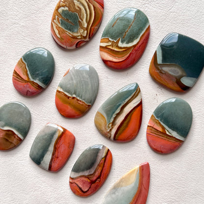 31-48mm Scenic Polychrome Jasper Cabochon Smooth - Choose your Stone (W15)
