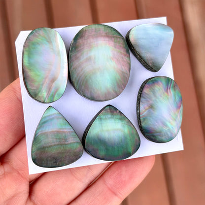 Tahitian Black Mother of Pearl Cabochon Smooth - Choose your Stone (E6)