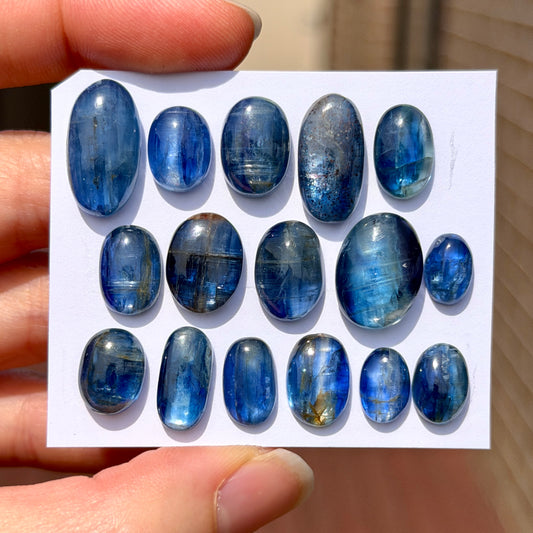 9-18mm Indigo Blue Kyanite Oval Cabochon Smooth - Choose your Stone (W5)