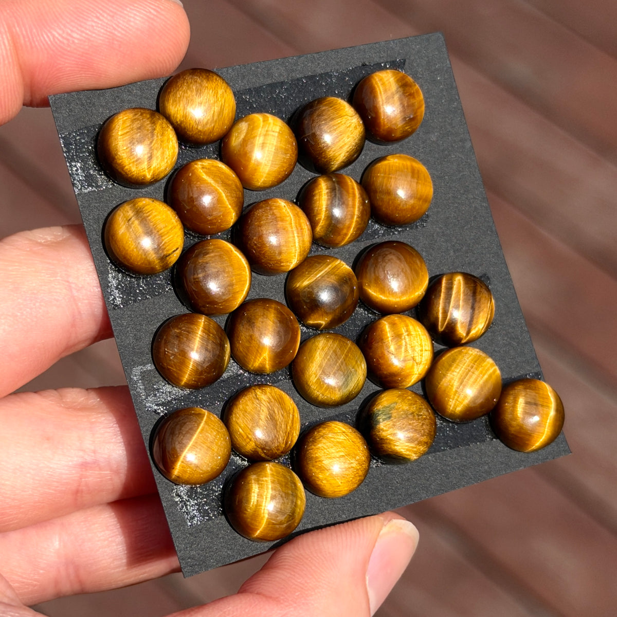10mm Tiger's Eye Round Cabochon Smooth - Set of 3 (E2)