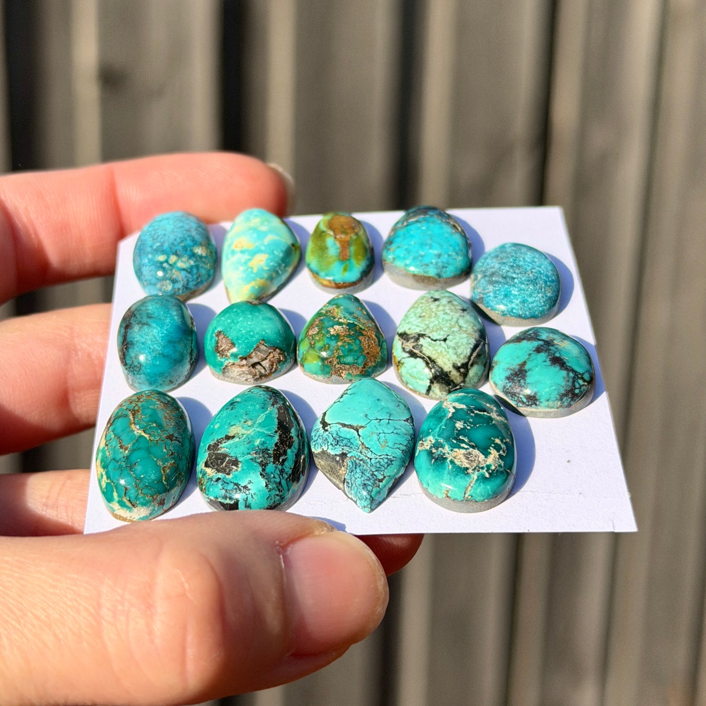 13-21mm Hubei Turquoise Cabochon Smooth (Backed) - Choose your Stone (W15-A)