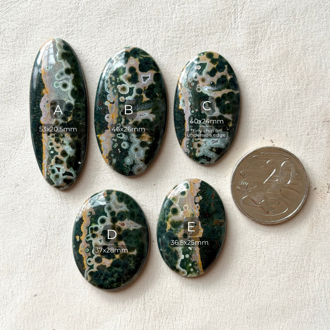 7th Vein Ocean Jasper Cabochon Smooth - Choose your Stone (W3-EY)