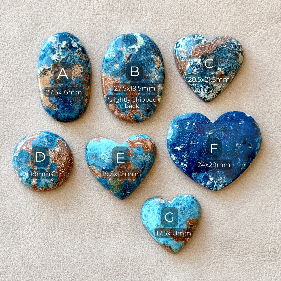 ‘Australia's Coastline' scenic Shattuckite Cabochon Smooth - Choose your Stone (W14)