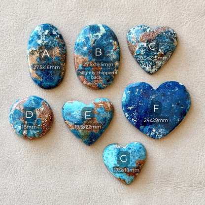 ‘Australia's Coastline' scenic Shattuckite Cabochon Smooth - Choose your Stone (W14)
