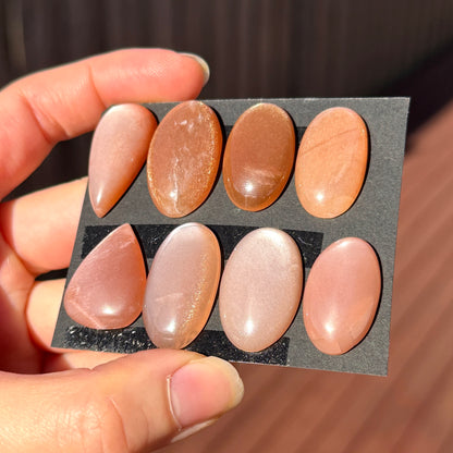 Peach Moonstone Cabochon Smooth  - Choose your Stone (W16)