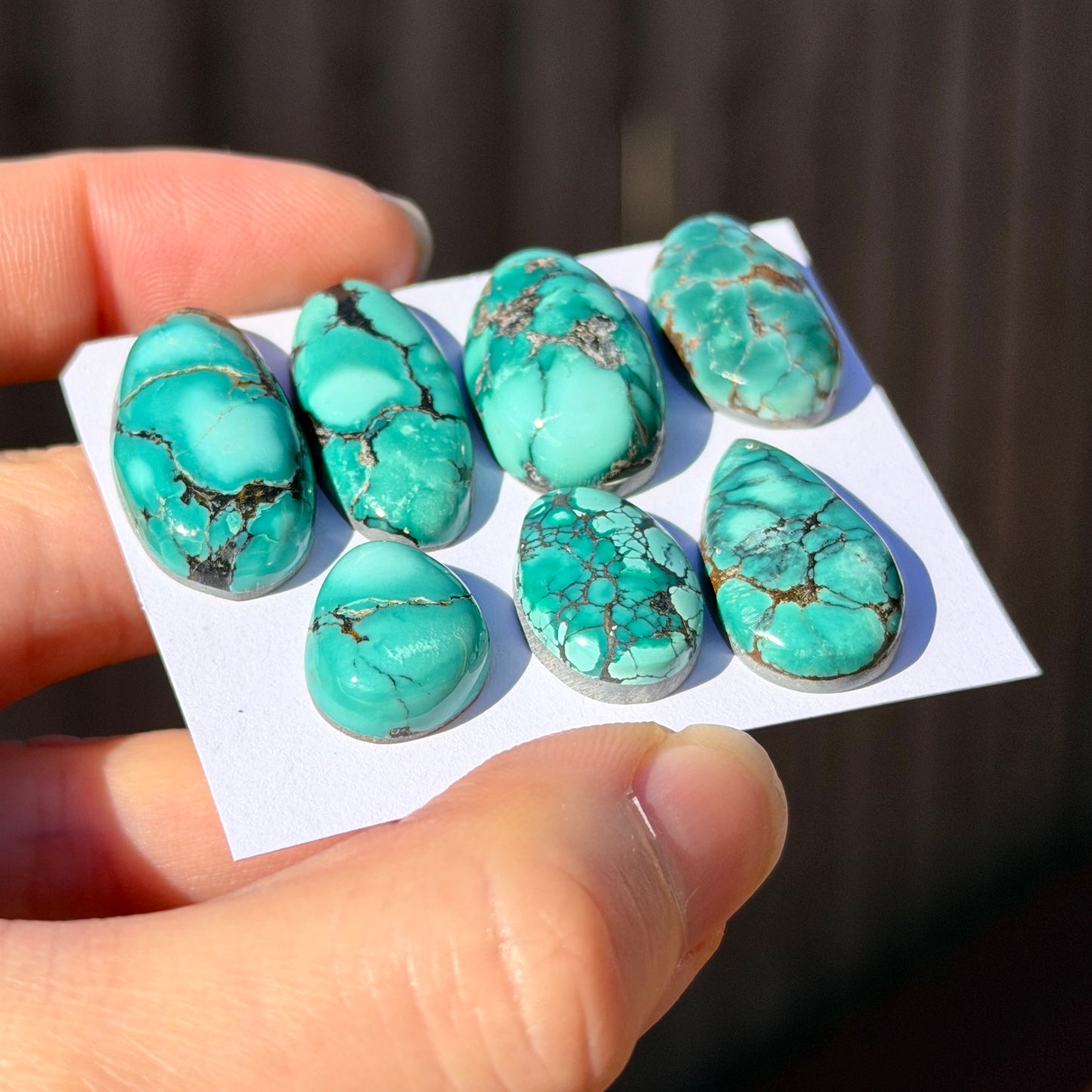 Emerald Green Hubei Turquoise (Backed) Cabochon Smooth - Choose your Stone (W15)