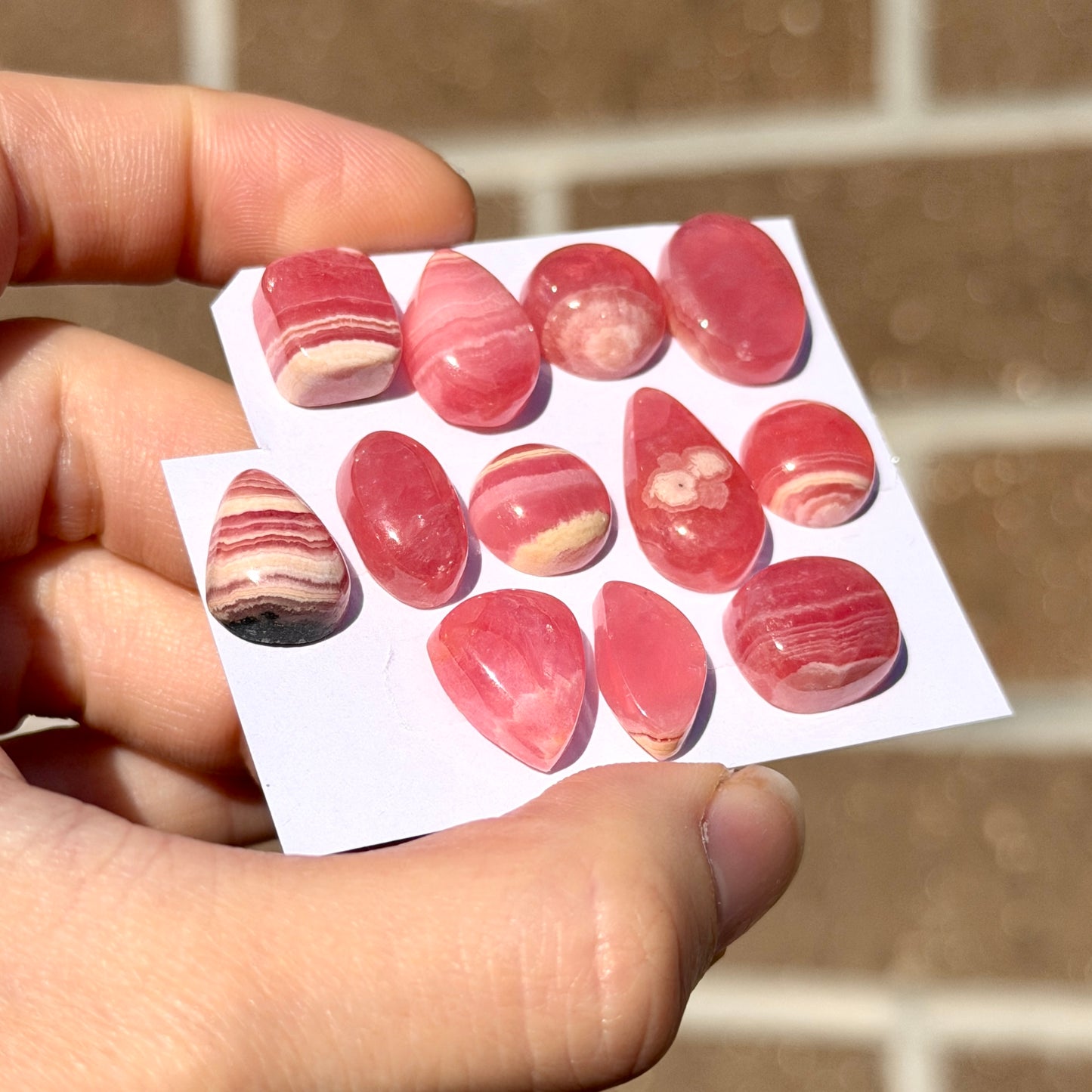 Gemmy Mini Rhodochrosite Cabochon Smooth - Choose your Stone (W12)