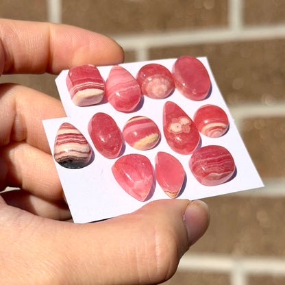 Gemmy Mini Rhodochrosite Cabochon Smooth - Choose your Stone (W12)