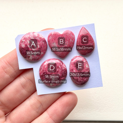 18-20mm Norwegian Thulite Cabochon Smooth  - Choose your Stone (W12)
