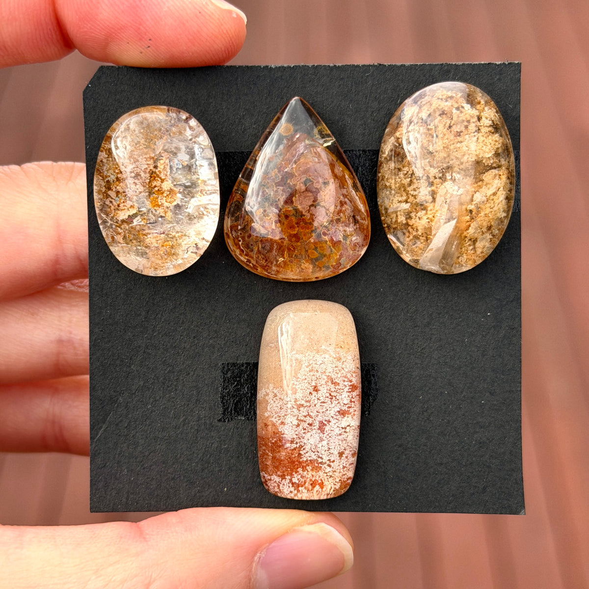 Garden Quartz (Lodolite) Cabochon, Flat (Raw) Back - Choose your Stone (W7)