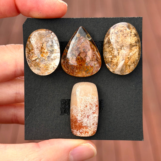 Garden Quartz (Lodolite) Cabochon, Flat (Raw) Back - Choose your Stone (W7)