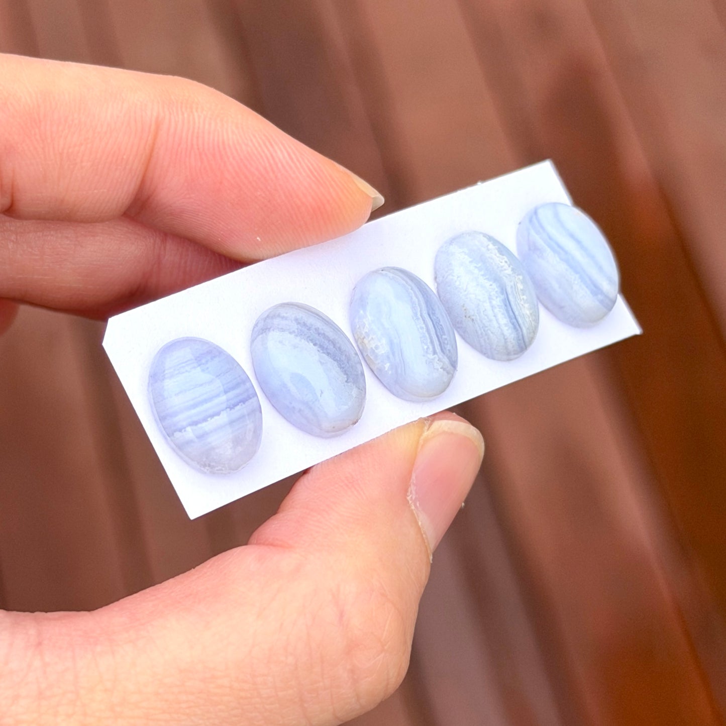 Blue Lace Agate Cabochon Smooth Oval 14x10mm - Choose your Stone (W15)