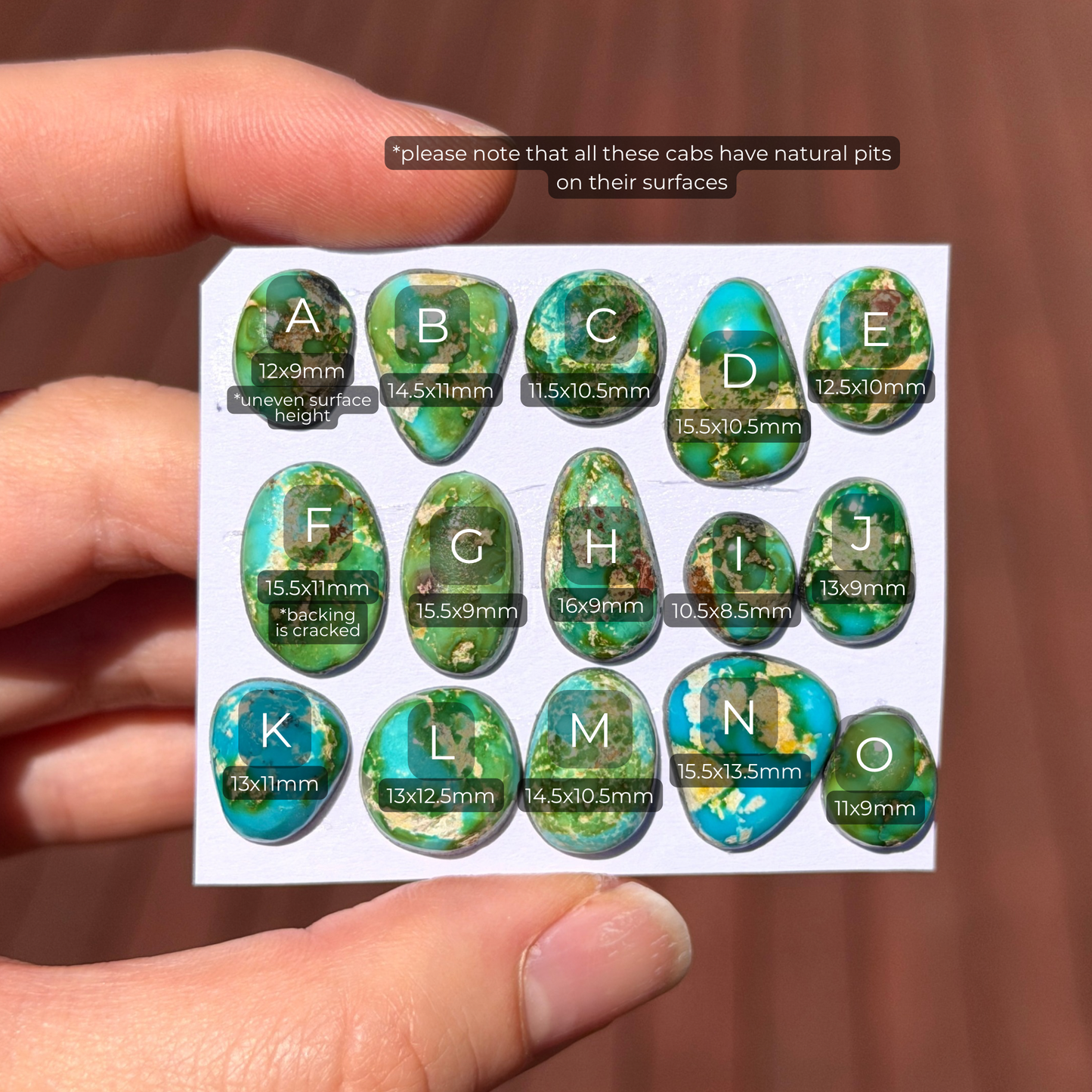 Sonoran Gold Turquoise Cabochon Smooth (Backed) - Choose your Stone (W6)