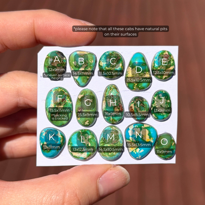 Sonoran Gold Turquoise Cabochon Smooth (Backed) - Choose your Stone (W6)