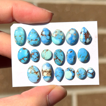 6-12mm Mini Golden Hills Turquoise Cabochon Smooth - Choose your Stone (W14)