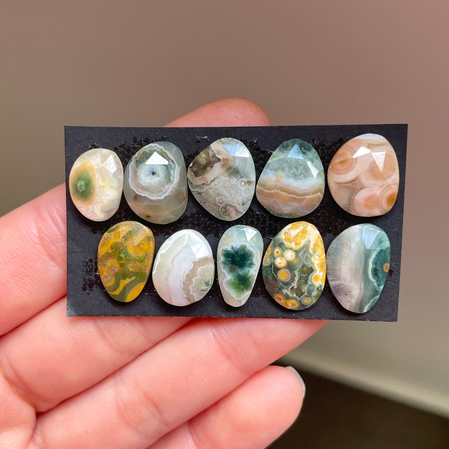 Ocean Jasper Cabochon Rose cut - Choose your Stone (W4) 12-16mm