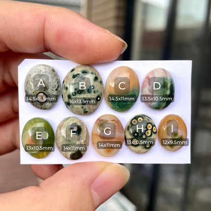 12-16mm Ocean Jasper Oval Cabochon Smooth - Choose your Stone (W3)