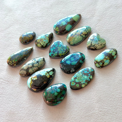 Bamboo Mountain Hubei Turquoise Cabochon Smooth (Backed) - Choose your Stone (W15-C)
