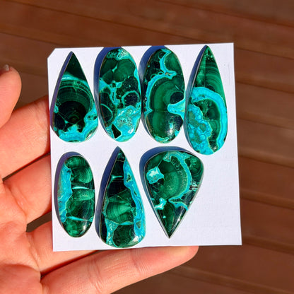 Malachite Chrysocolla Cabochon Smooth - Choose your Stone (W6)
