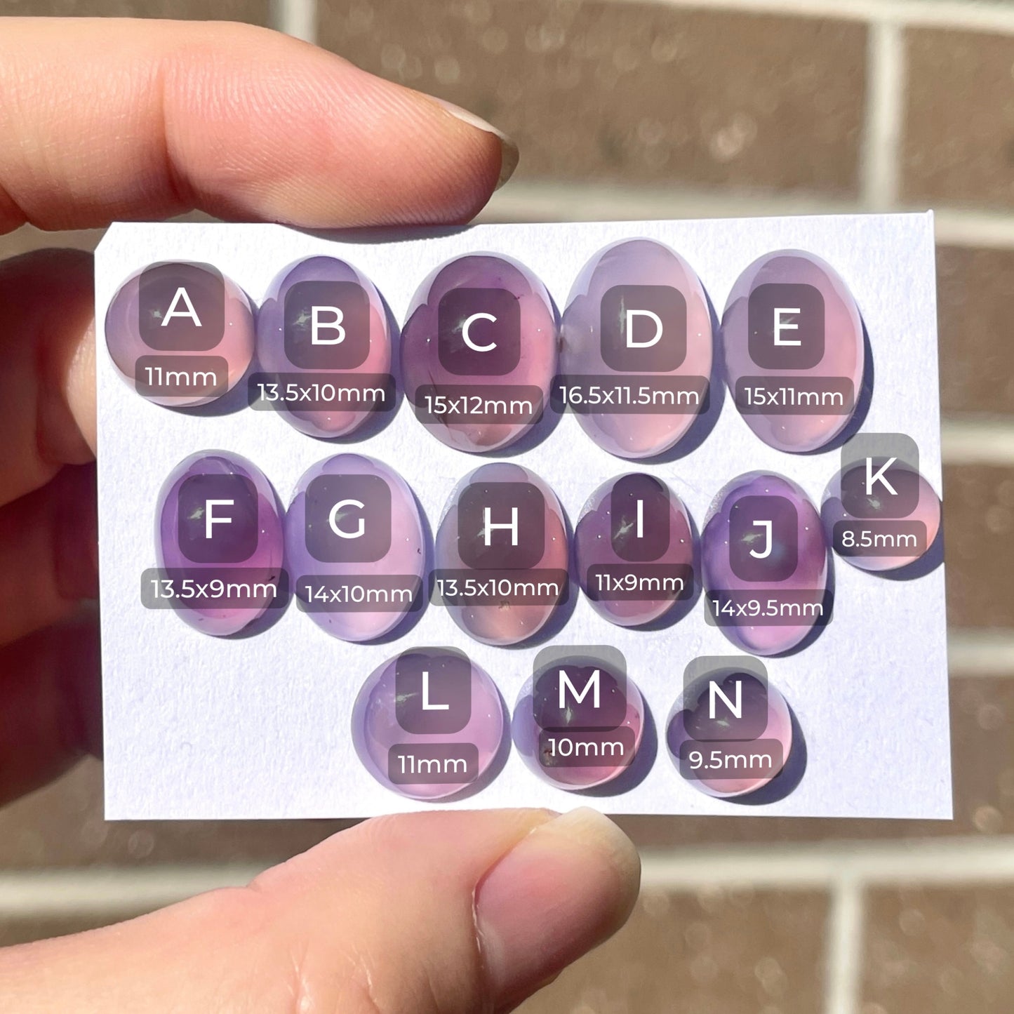 8-17mm Lavender (Purple) Chalcedony Cabochon Smooth - Choose your Stone (W4)