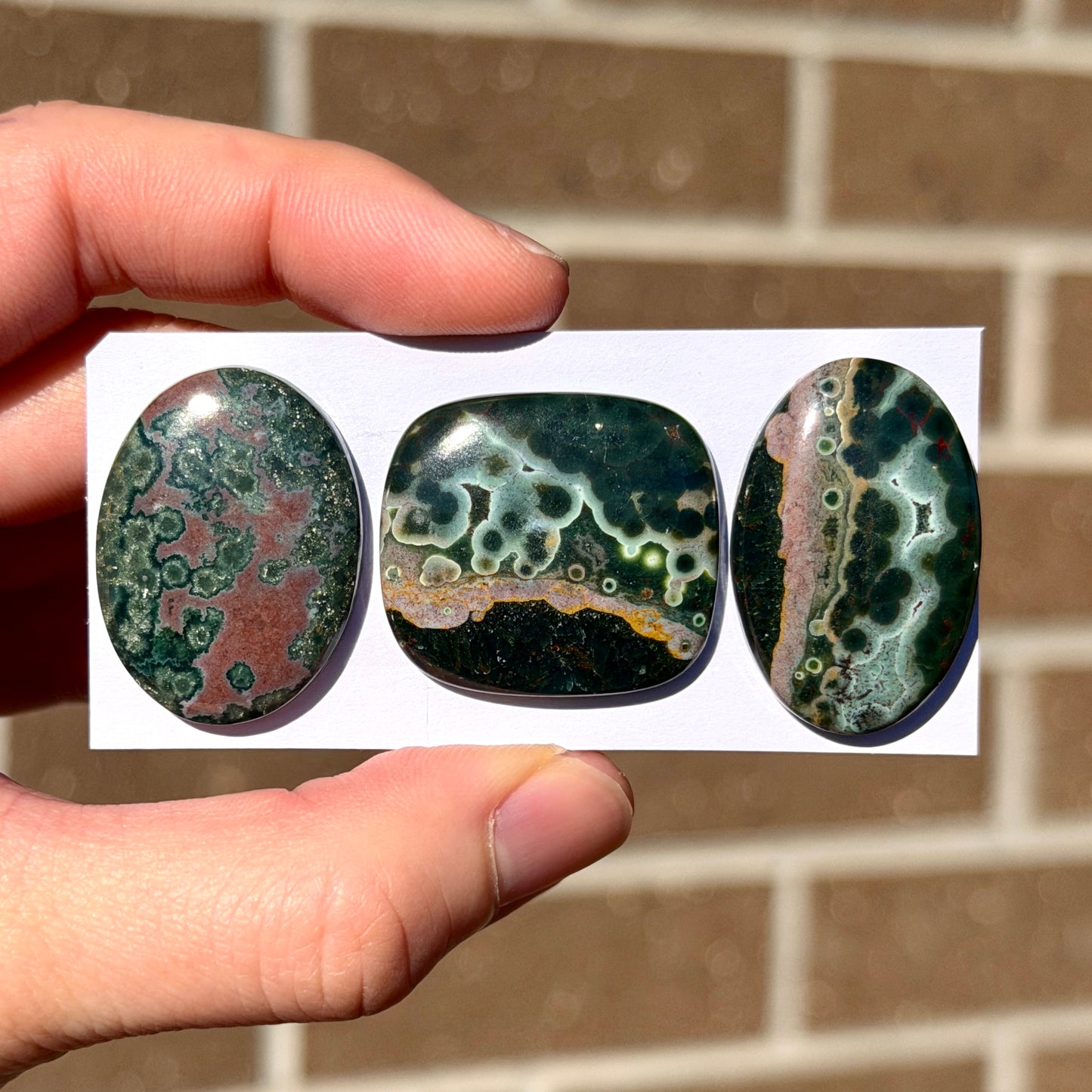 Green & Pink Ocean Jasper Cabochon Smooth - Choose your Stone (W6)