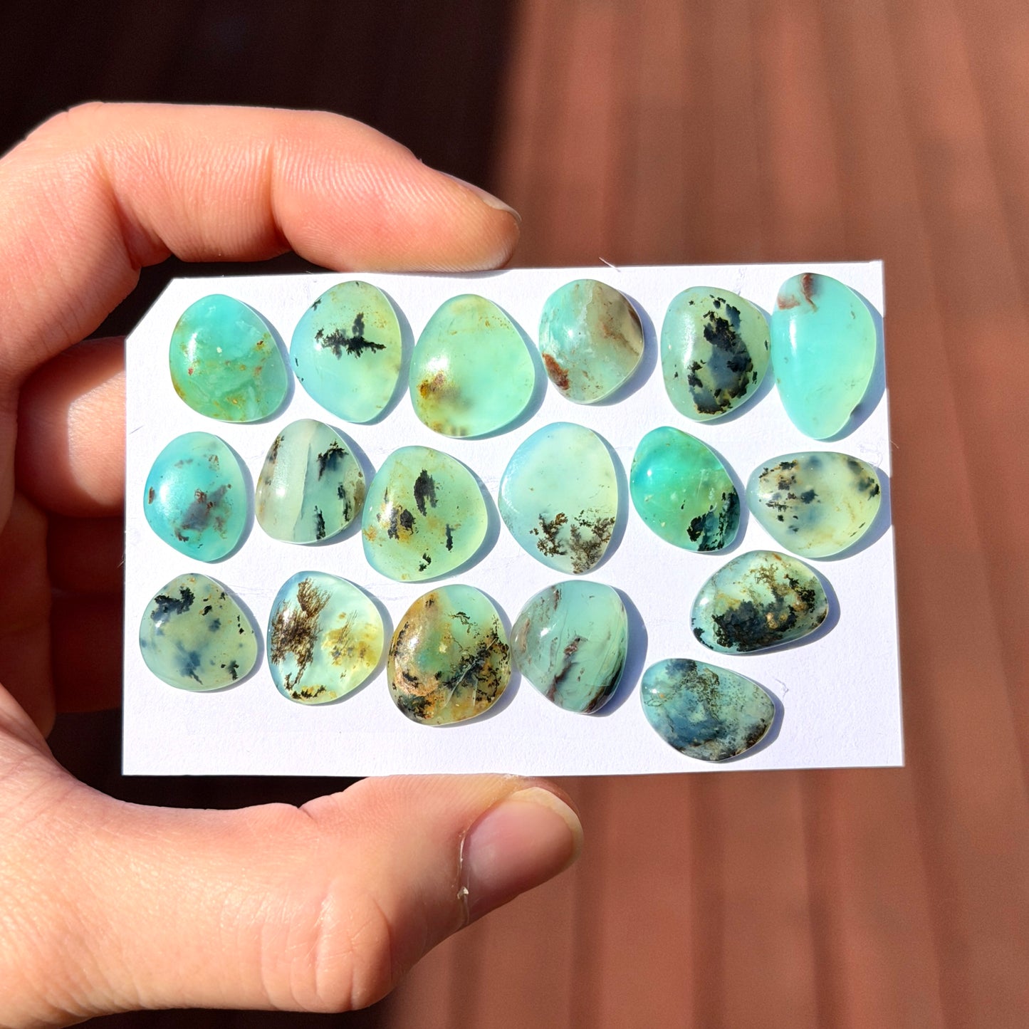 12-16mm Peruvian Blue Opal Cabochon Smooth - Choose your Stone (E8)