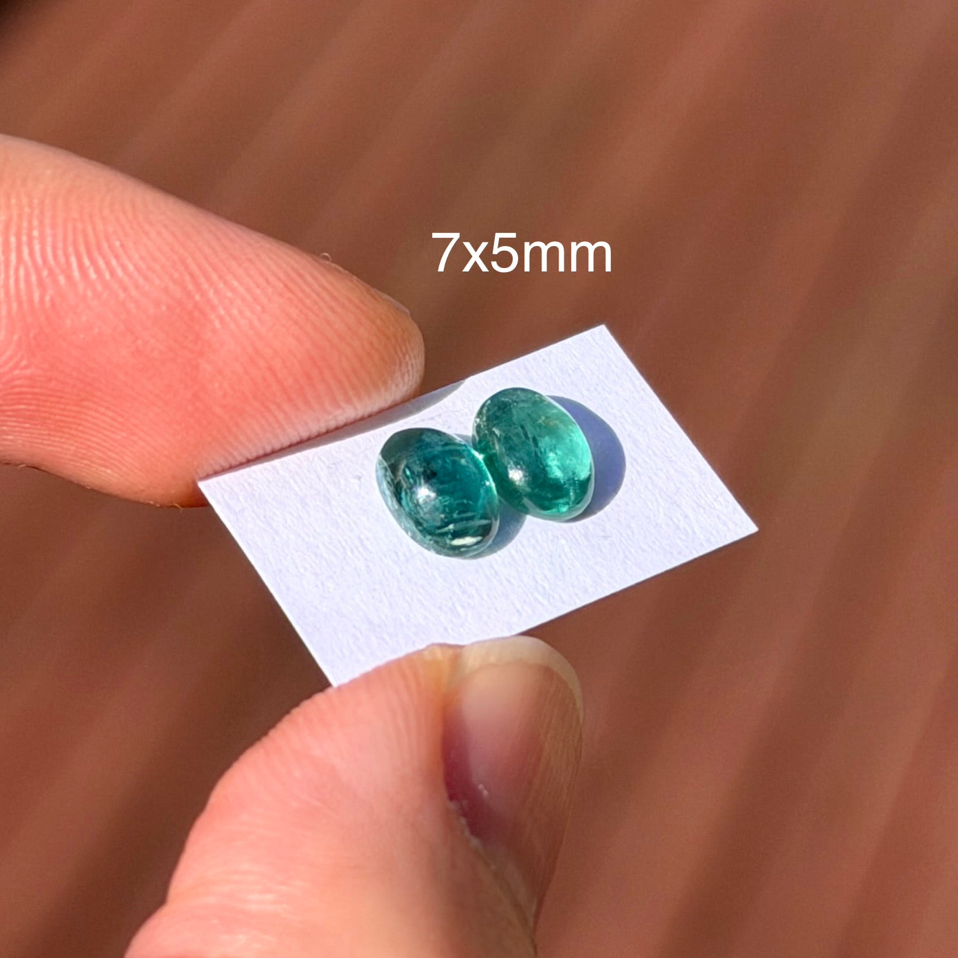 7x5mm Emerald Green Kyanite Oval Cabochon Pair (W14)