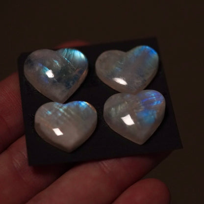 Rainbow Moonstone Heart Cabochon Smooth - Choose your Stone (W9)
