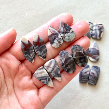 Scenic Porcelain Jasper Cabochon Pairs - Choose your Pair (E4)