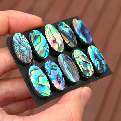 20x10mm Abalone Paua Shell (Iridescent) Oval Cabochon Smooth - Choose your Stone (W6)