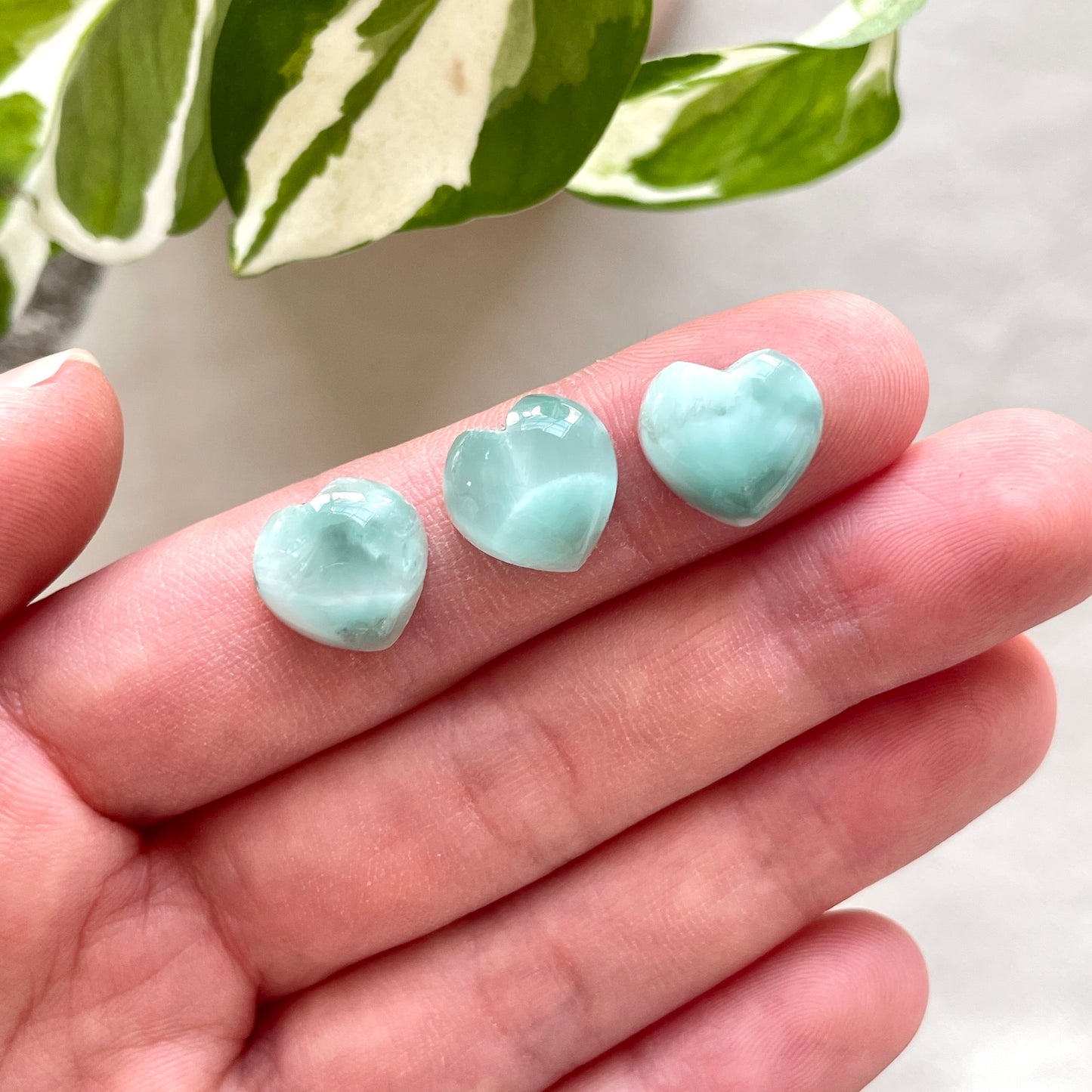 10x10mm Green Hemimorphite Heart Briolette Beads (Flat back) - Choose your Stone (W10)