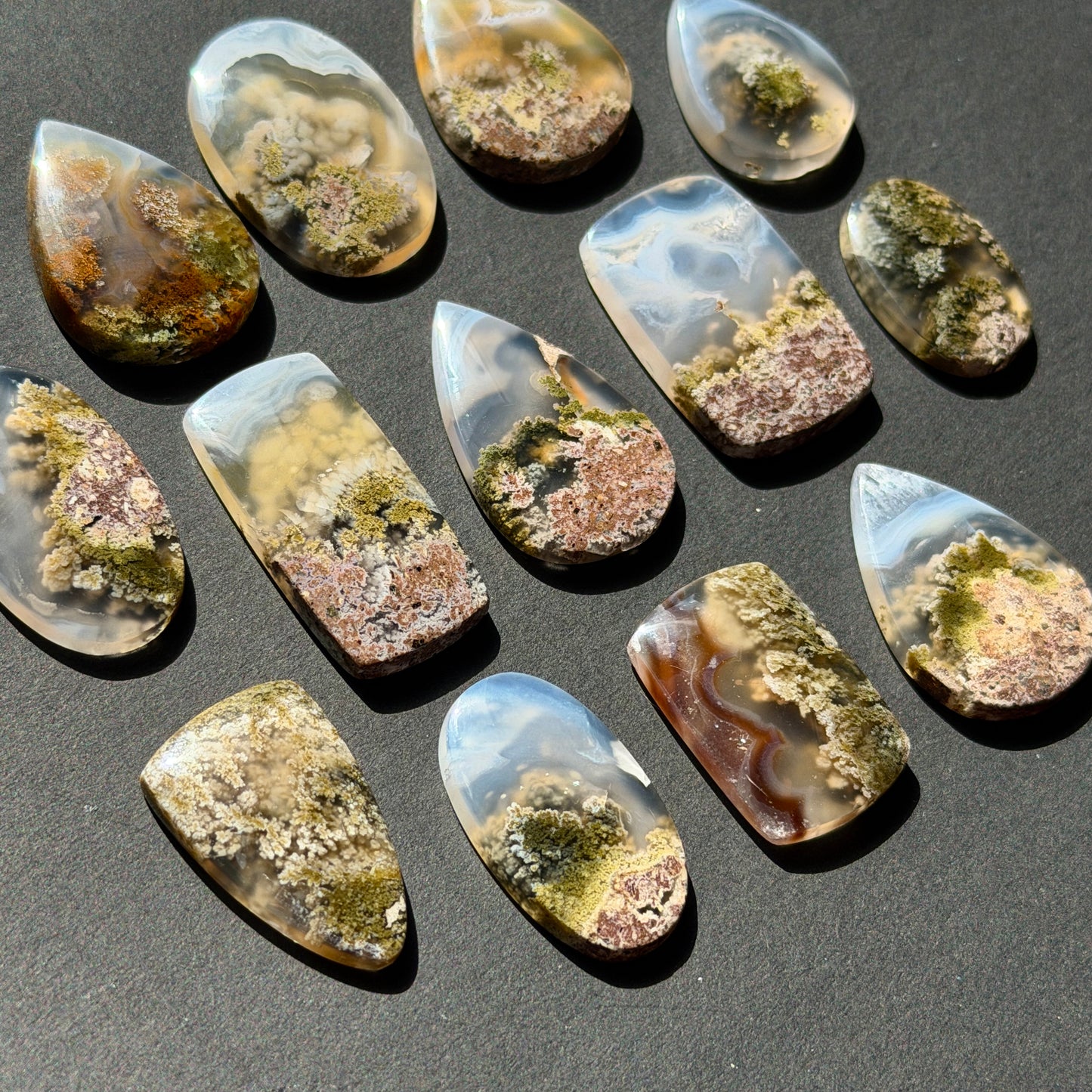 24-32mm Banded Moss Agate Cabochon Smooth - Choose your Stone (W9)