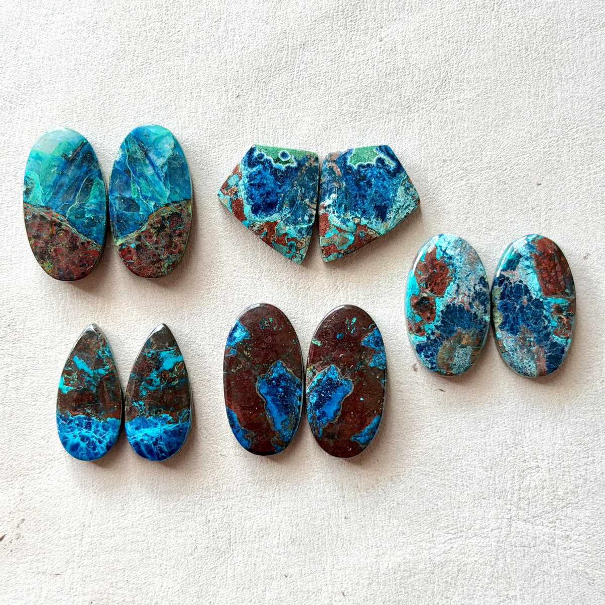 Shattuckite Cabochon Pairs Smooth - Choose your Pair (W2)
