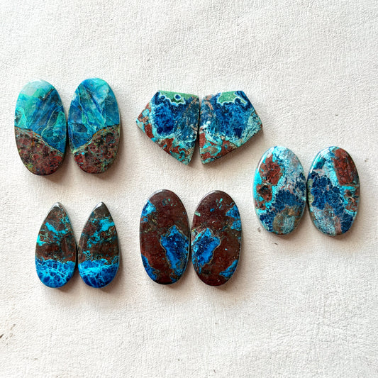 Shattuckite Cabochon Pairs Smooth - Choose your Pair (W2)