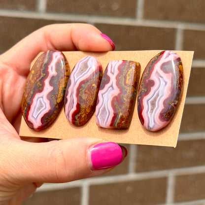 Moroccan Red Seam Agate Cabochon Smooth - Choose your Stone (W13)