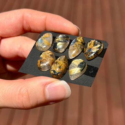 14-18mm High-grade Star Golden Star Rutilated Quartz Cabochon Smooth - Choose your Stone (W5)
