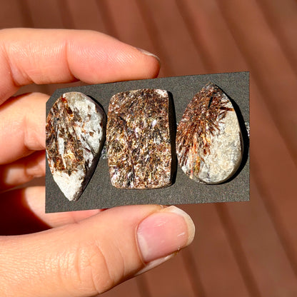 Astrophyllite Druzy Cabochon Raw-Face - Choose your Stone (W13)
