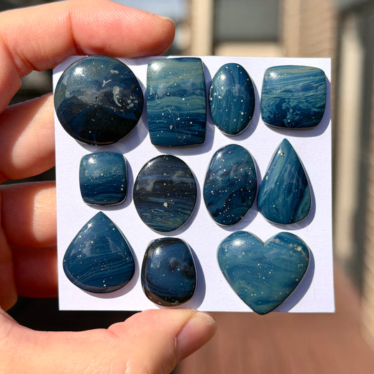 13-22mm Leland Blue / Sieber Agate Cabochon Smooth - Choose your Stone (A-W14)