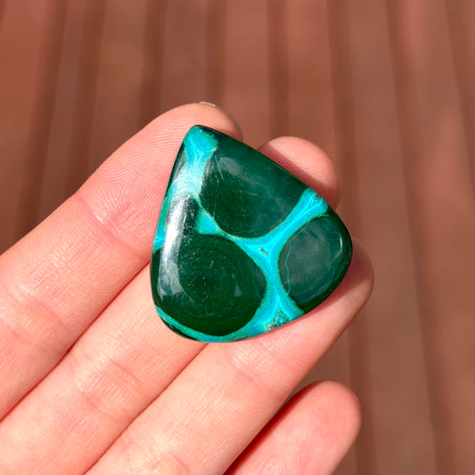 Malachite Chrysocolla Teardrop Cabochon - 32 x 30.5mm (W8)