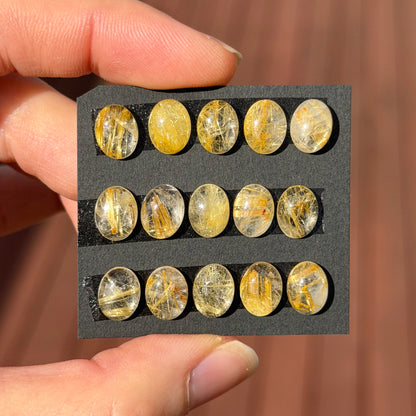 Golden Rutilated/Rutile Quartz Oval Cabochon Smooth (9x7mm) - Choose your Stone (W3)