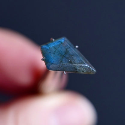 Blue Labradorite Faceted Kite (Pavilion Back) - 19.5x12.5mm (W11)