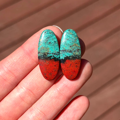 Sonora Sunrise/Sunset Cabochon Pair - Oval 31mm x 13mm (W17)