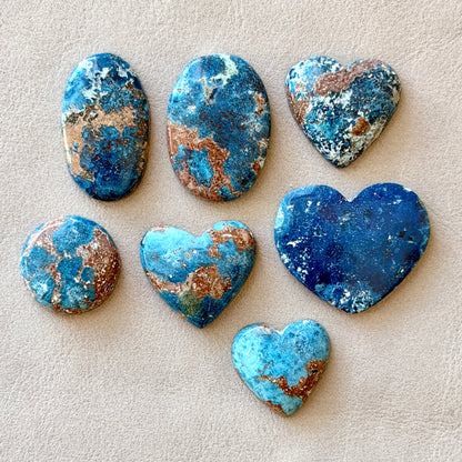 ‘Australia's Coastline' scenic Shattuckite Cabochon Smooth - Choose your Stone (W14)
