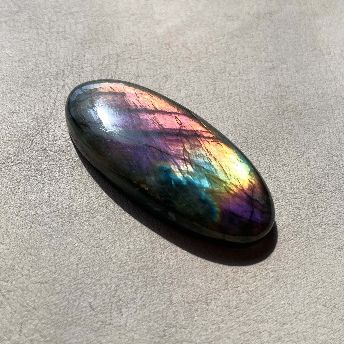 OOAK Purple/Pink Finland Spectrolite/Labradorite Oval Cabochon - 43.5mm x 19mm - E18