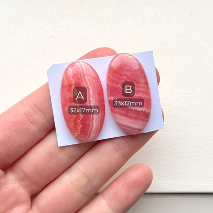 32-33mm Rhodochrosite Cabochon Smooth - Choose your Stone (W3)