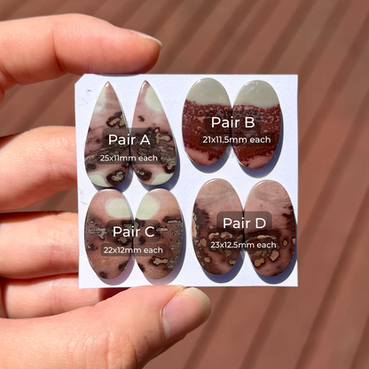 Coffee Bean Jasper (Siltstone) Cabochon Pairs Smooth - Choose your Pair (W12)