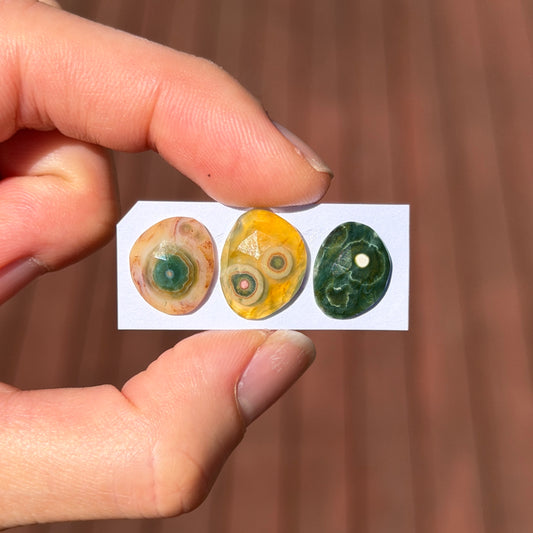 13-15mm Ocean Jasper Cabochon Rose cut - Choose your Stone (W11)